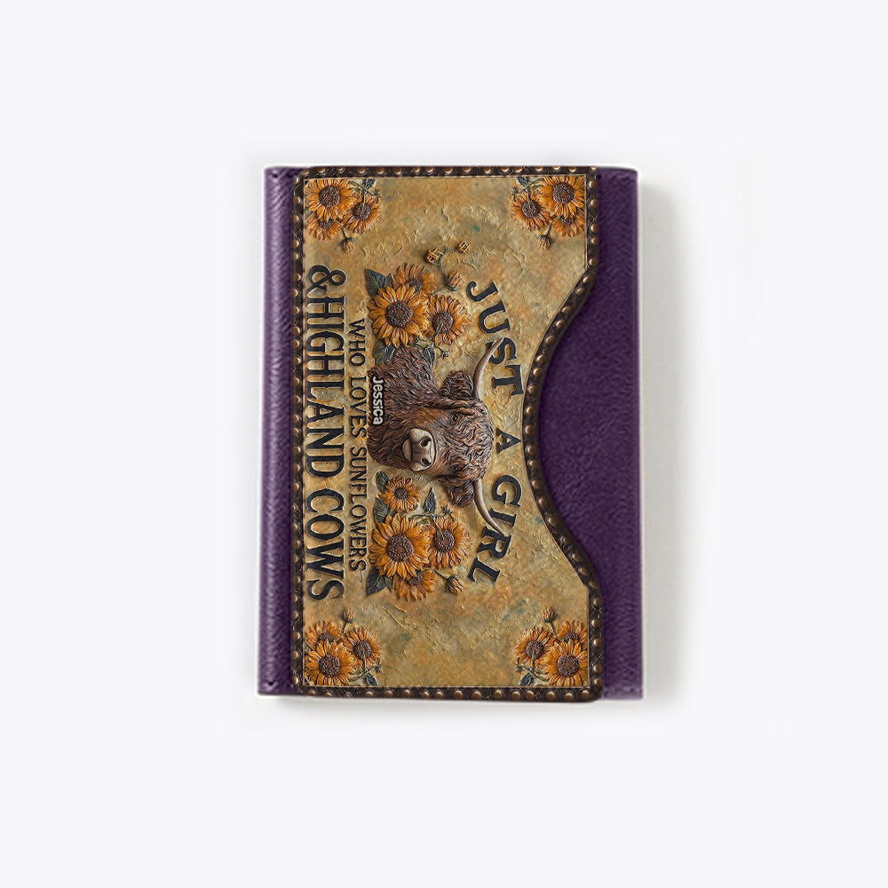 Juste une fille qui aime les vaches des Highlands - Portefeuille Magsafe personnalisé avec vache des Highlands