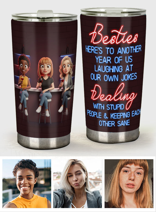 À une autre année de complicité autour d'un verre entre meilleures amies ! – Gobelet isotherme personnalisé pour meilleures amies