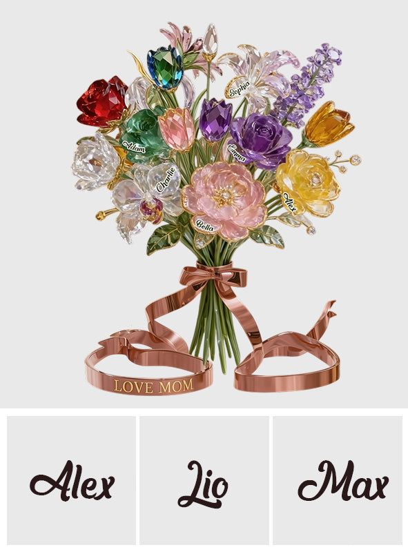 Cadeau pour maman, grand-mère, belle-mère - Plaque acrylique personnalisée « Mère » en forme de carte de vœux