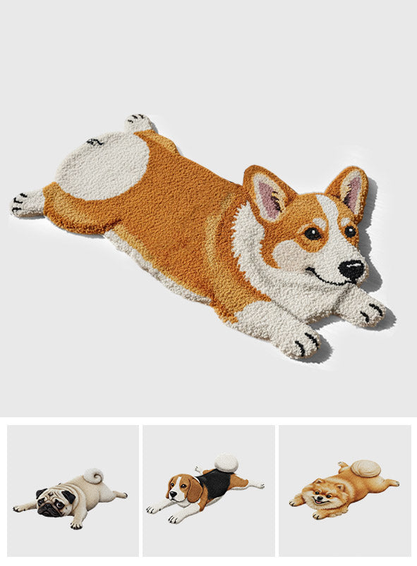 Tapis touffeté antidérapant personnalisé pour chien mignon