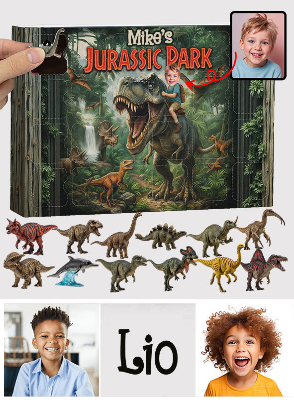 24 Dinosaurs Species Gift For Boys - Personalized Kid Advent Calendar With Ornaments