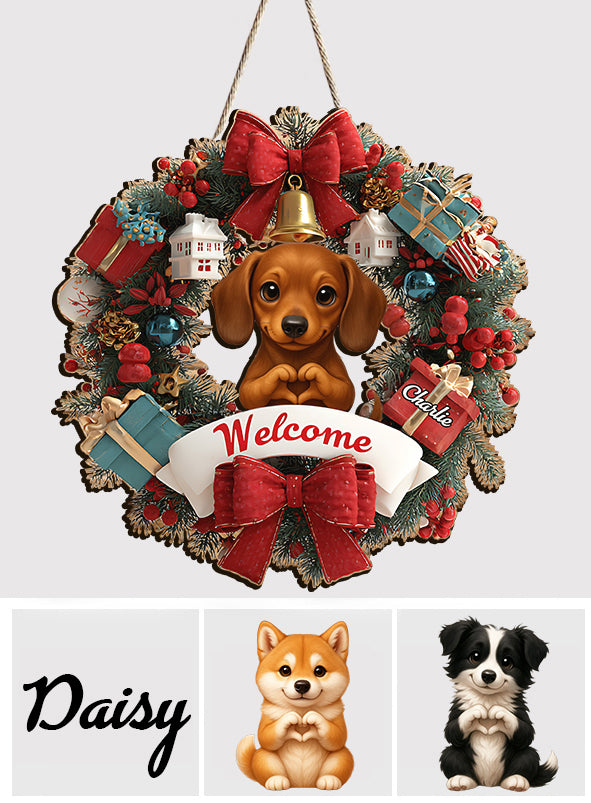 Bienvenue à la maison - Panneau en bois personnalisé pour animaux de compagnie