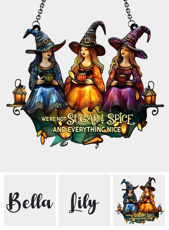 Nous ne sommes pas tout doux et gentils - Ornement attrape-soleil personnalisé à suspendre à la fenêtre, inspiré d'une sorcière