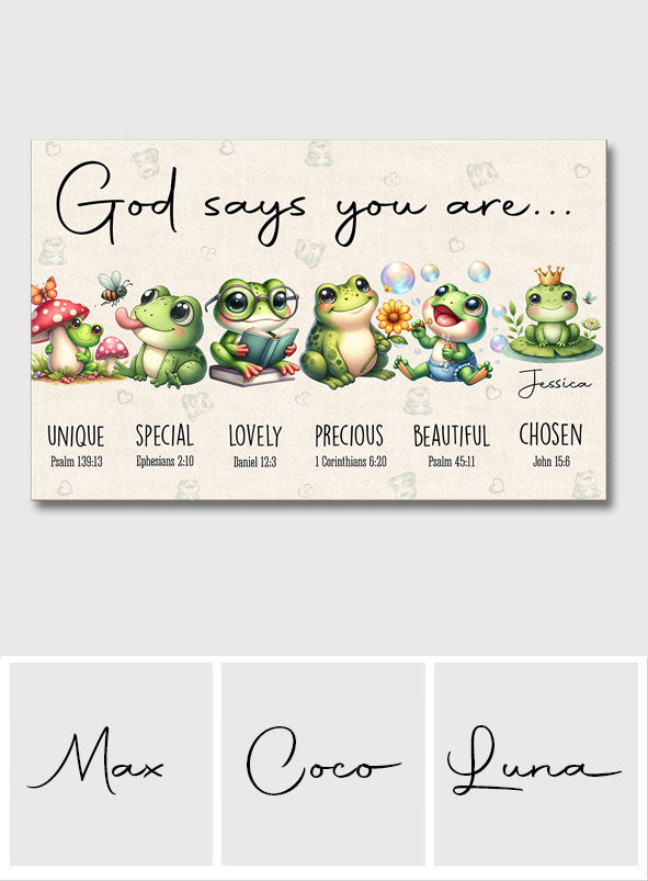God Says You Are - Personalized Frog Canvas And Poster