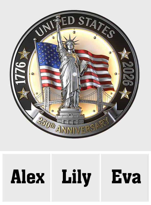 Horloge murale lumineuse LED personnalisée Patriot - 250e anniversaire