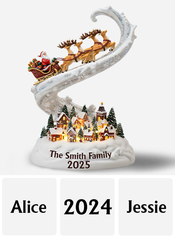 Noël arrive en ville - Plaque acrylique personnalisée pour toute la famille