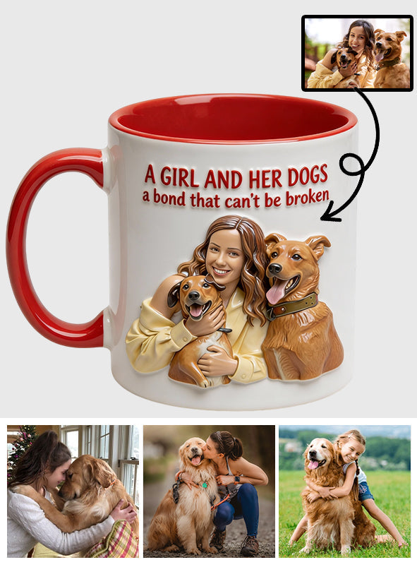 Une fille et ses chiens : un lien indéfectible - Mug personnalisé avec motif chien