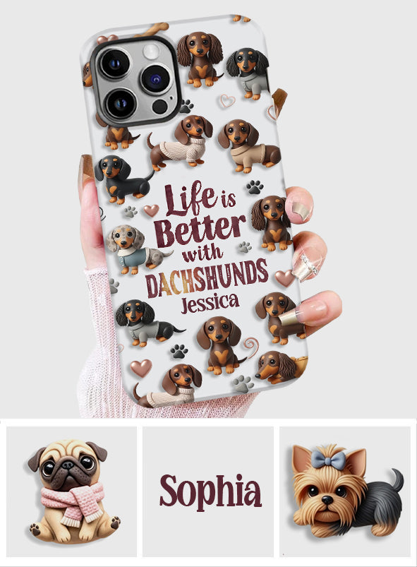 Juste une fille qui aime les chiens - Coque de téléphone personnalisée avec impression intégrale de chien