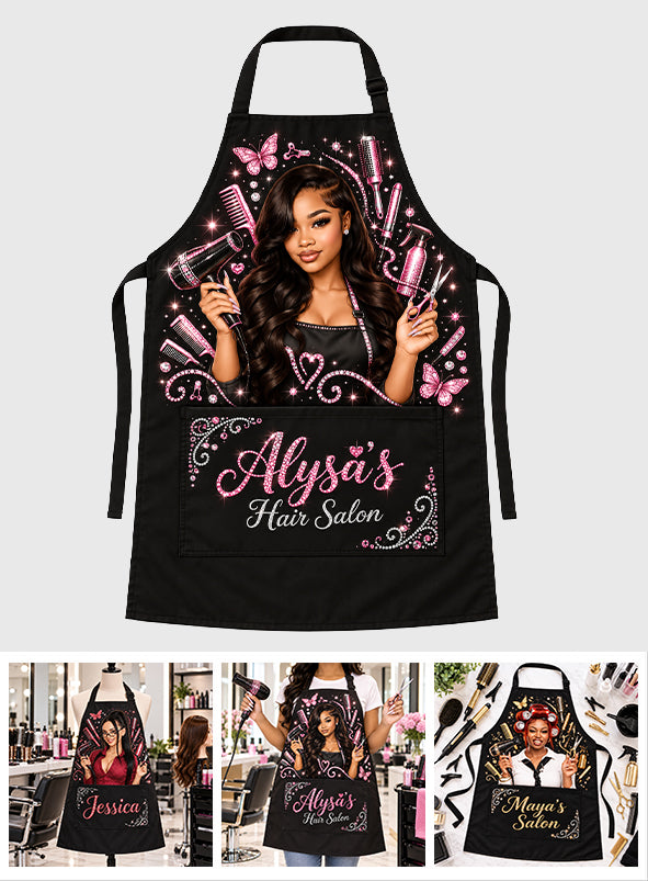 Hairdresser Custom Apron From Any Photo - Personalized Hairdresser Apron With Pockets