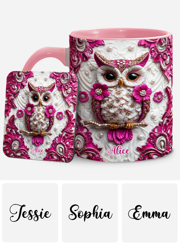 Chouette Magique - Mug et sous-verre personnalisés avec motif hibou