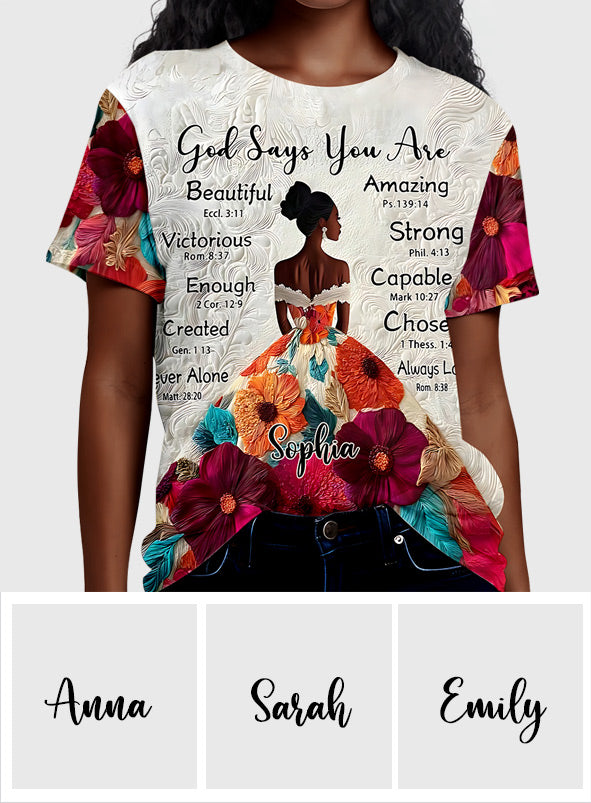 Dieu dit que tu es - T-shirt personnalisé afro-américain intégral