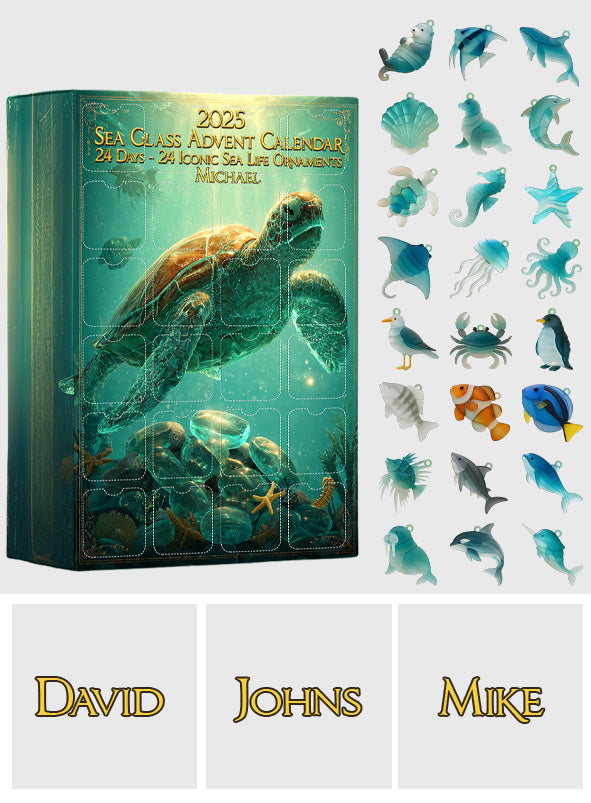 Amoureux de la plage - Calendrier de l'Avent personnalisé pour les amoureux de la mer avec décorations