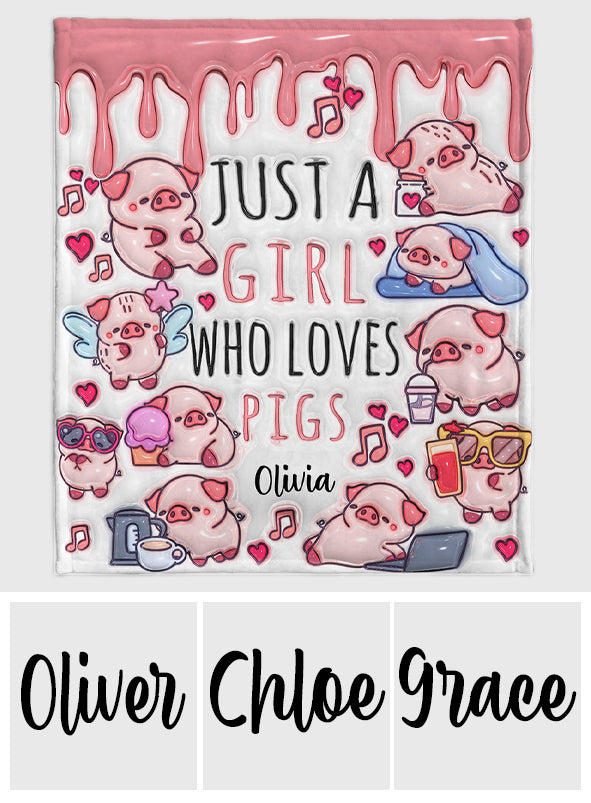 Juste une fille qui aime les cochons - Couverture personnalisée pour les amoureux des cochons