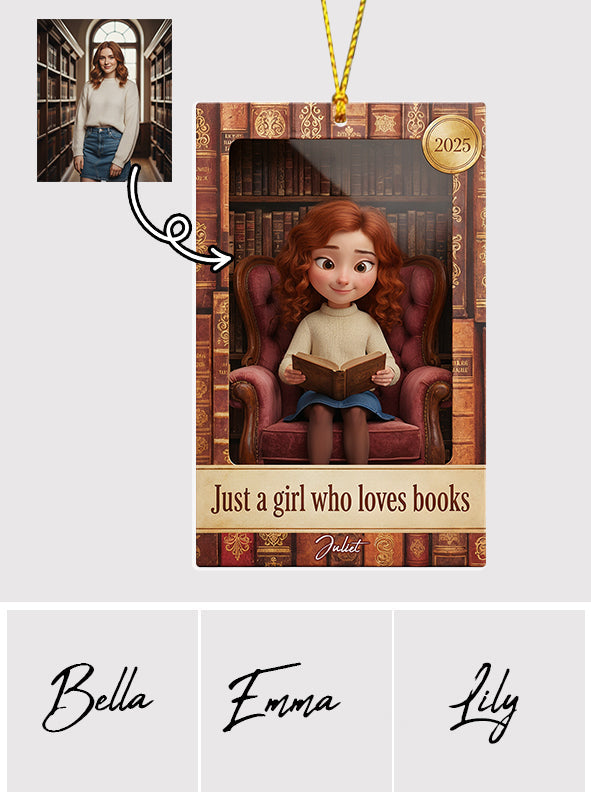 Amoureux des livres dans une boîte à jouets - Ornement de livre personnalisé