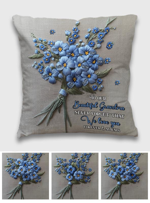 N'oublie jamais que je t'aime - Coussin décoratif personnalisé pour grand-mère
