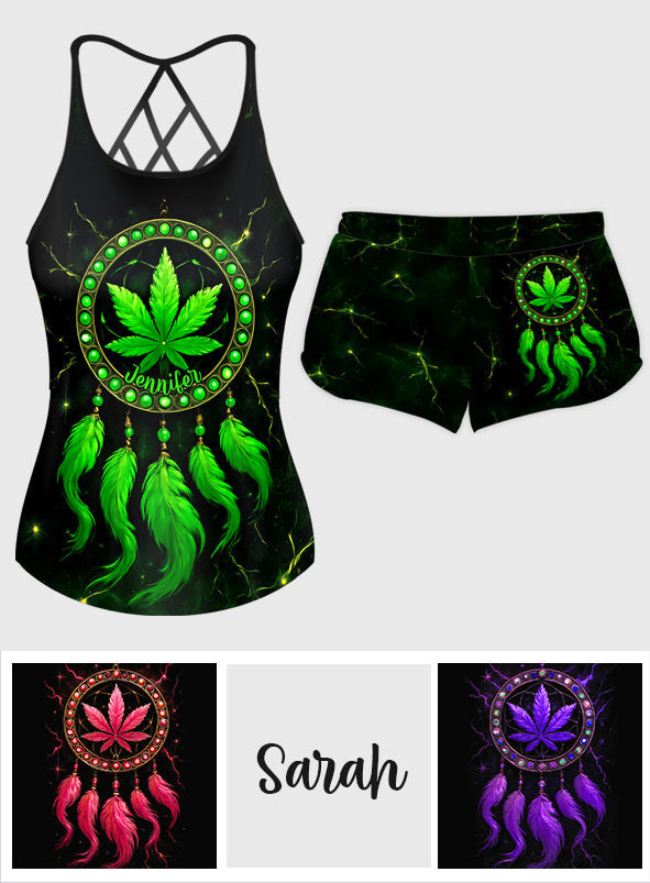 Débardeur et short femme Let's Get High Weed Cross