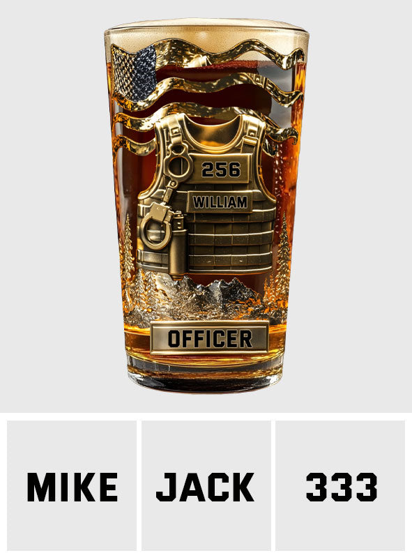 Servir et protéger - Verre à bière personnalisé pour policier