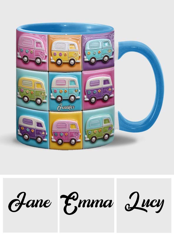 Caravanes hippies - Mug personnalisé à l'esprit hippie