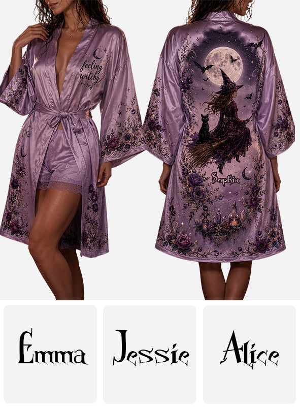 Feeling Witchy - Personalized Witch Satin Robe