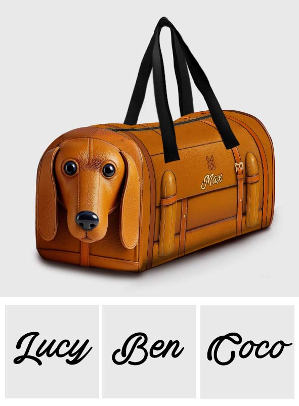 Sac de voyage personnalisé avec un adorable teckel