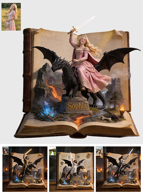 Dragon Rider, Fantasy Book Lover Gift - Personalized Book 2-Side Printed Acrylic Plaque