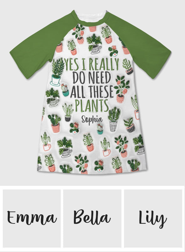 Une fille qui aime jardiner - Robe-t-shirt de nuit personnalisée sur le thème du jardinage