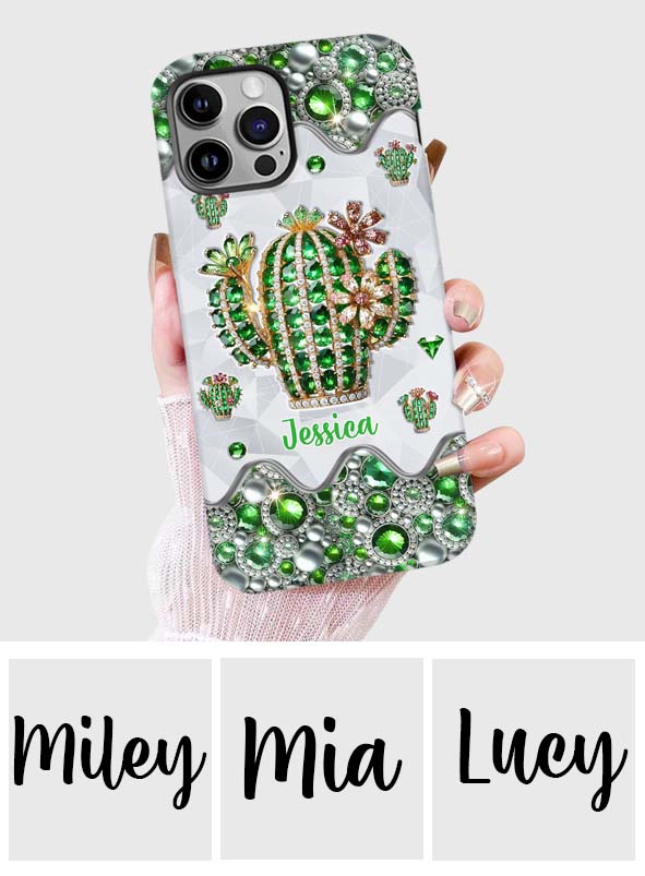 Coque de téléphone personnalisée « Love Cactus » avec motif cactus intégral