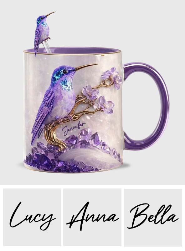 Magnifique Colibri - Mug décoratif personnalisé Colibri avec agitateurs en acrylique