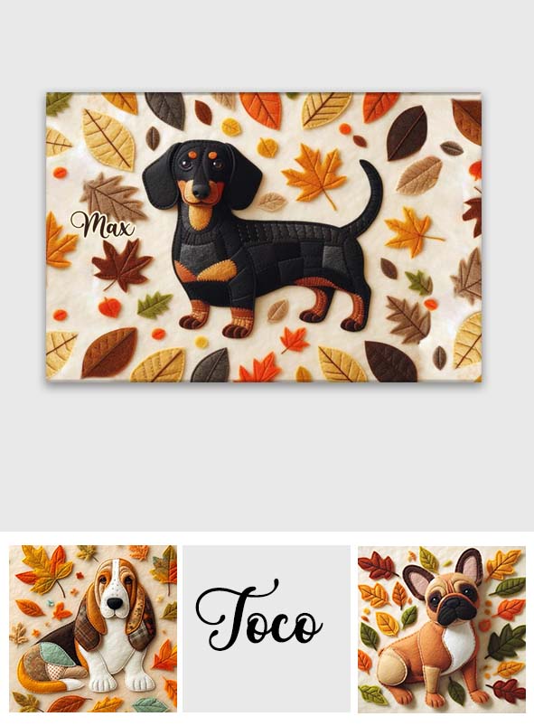 Tapis de porte personnalisé pour chien Autumn Dog