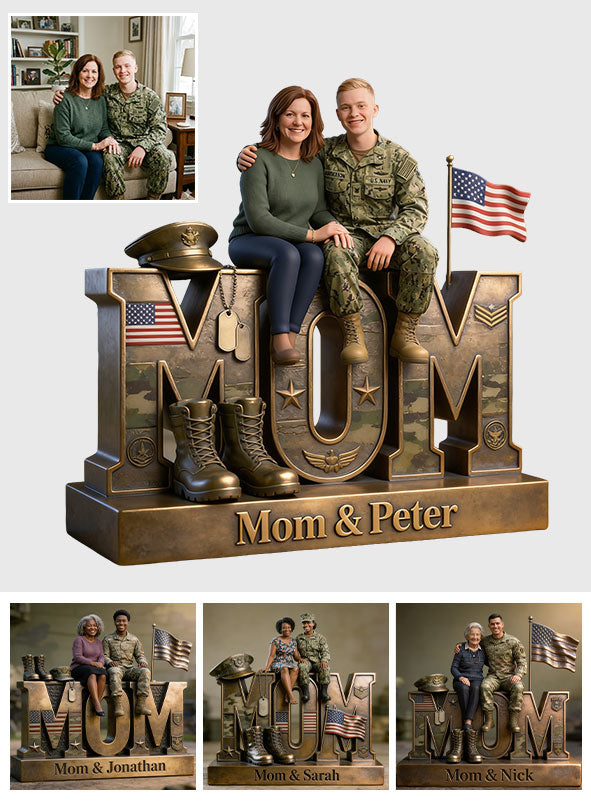 Proud Veteran Mom - Personalized Veteran Custom Shaped Acrylic Plaque