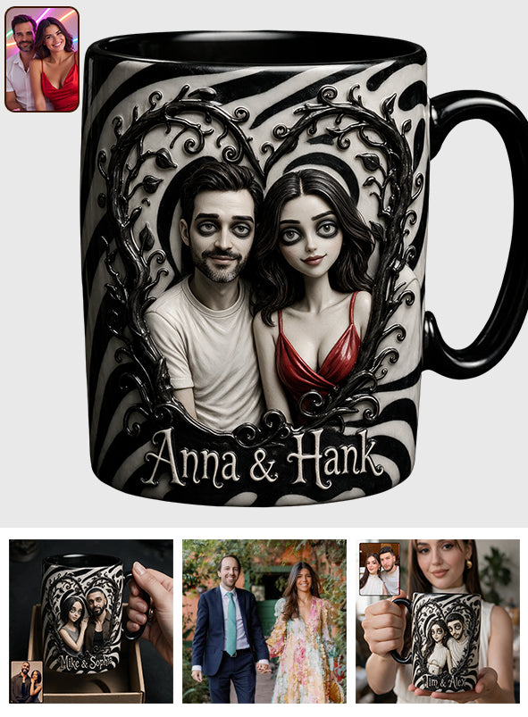 Spooky Couple Gift For Halloween - Personalized Couple 3D Printed Accent Mug