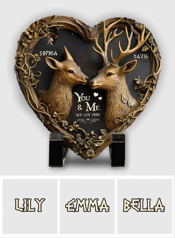 You & Me We Got This - Personalized Hunting Heart Shaped Stone