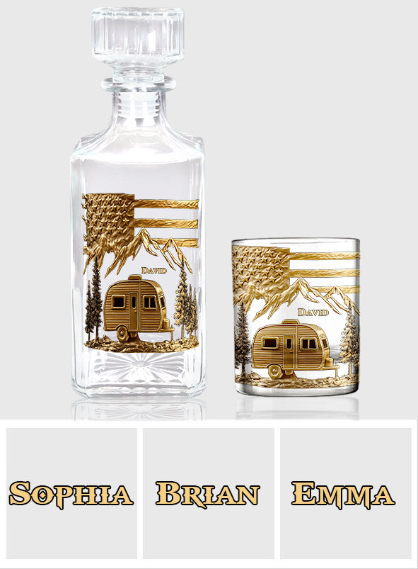 Campfire & Whiskey - Personalized Camping Whiskey Decanter Set