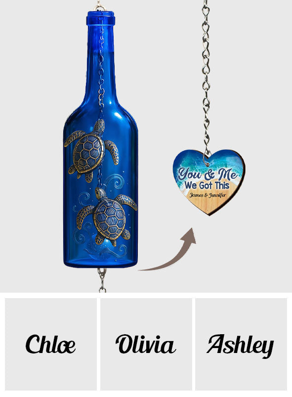 We Got This - Personalized Turtle Wine Bottle Wind Chime