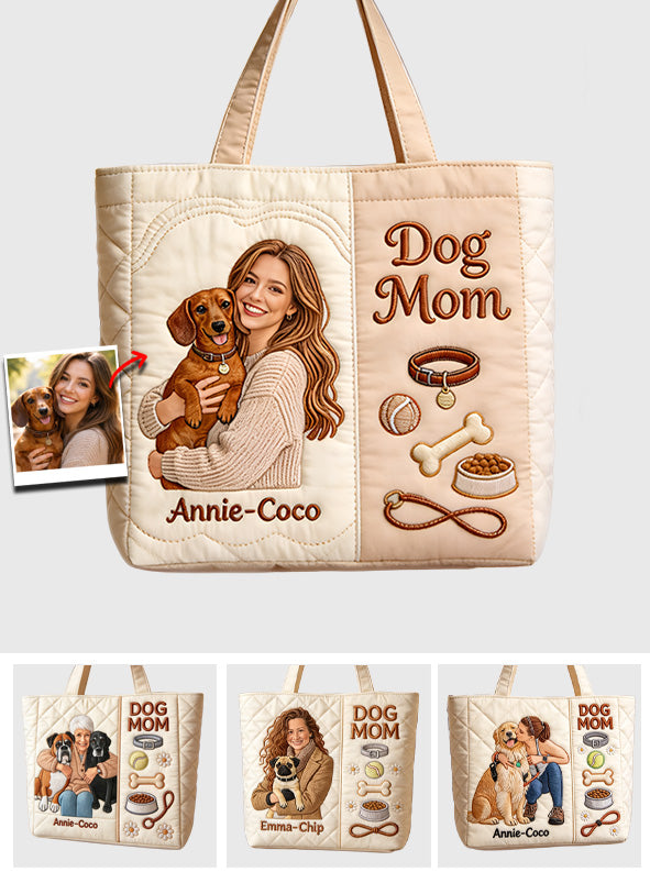 Dog Mom - Personalized Dog Quilted Tote Bag