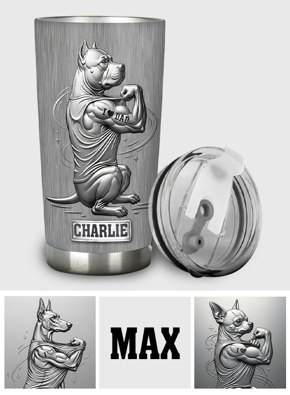 Papa Pitbull, Maman Chien - Gobelet personnalisé pour chien