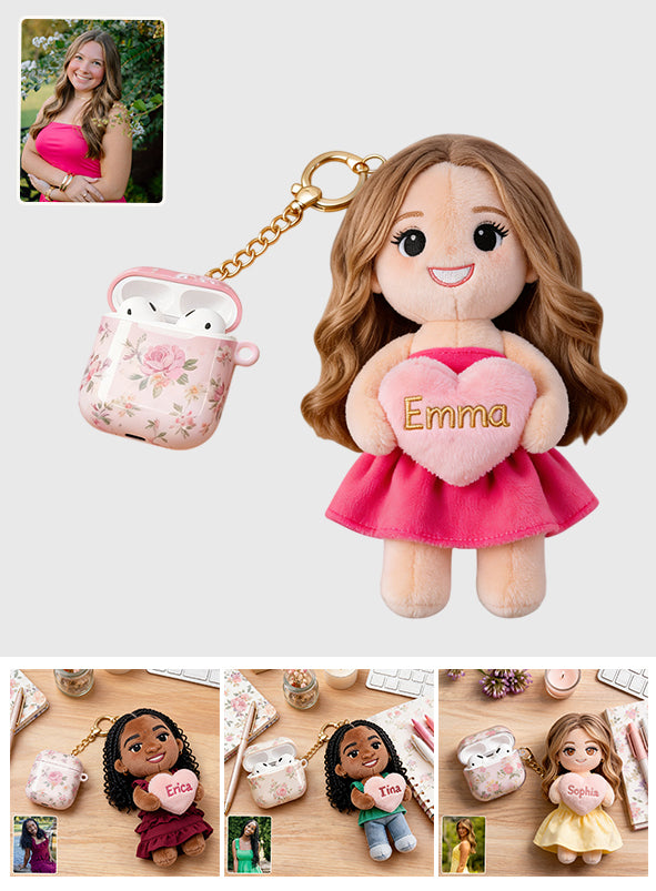 Porte-clés en Peluche Personnalisé - Charm Unique Photo d'Amour Propre