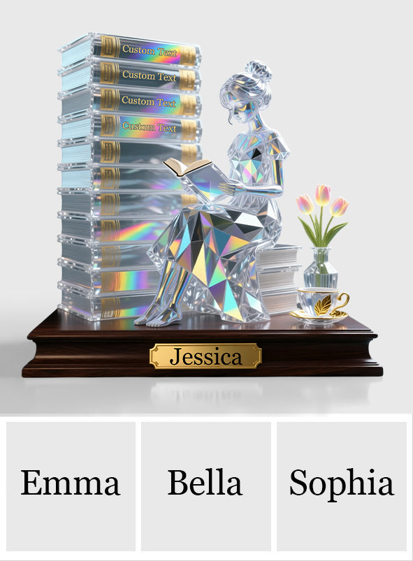 Cadeau idéal pour les amoureux des livres - Plaque acrylique personnalisée en forme de livre