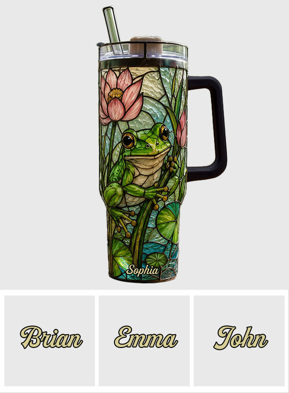 Cute Frog - Personalized Frog Tumbler With Handle