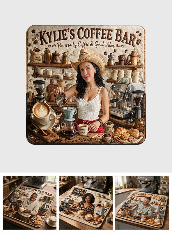 Powered By Coffee & Good Vibes - Personalized Coffee Drying Mat