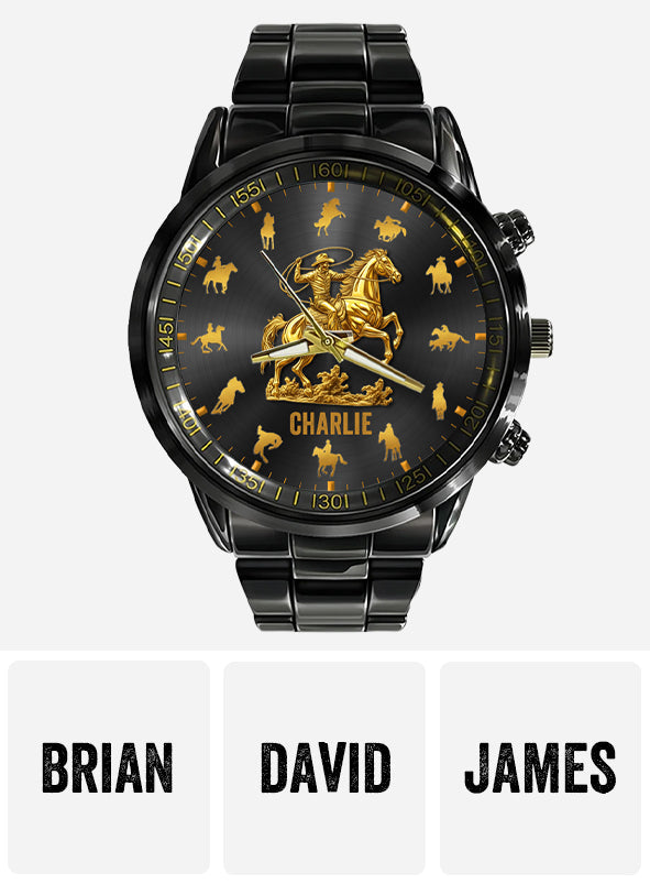Rodéo équestre - Montre-bracelet personnalisée à motif cheval