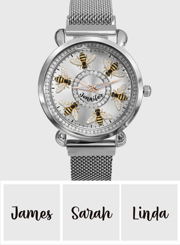 Montre abeille personnalisée pour femme - J'adore les abeilles