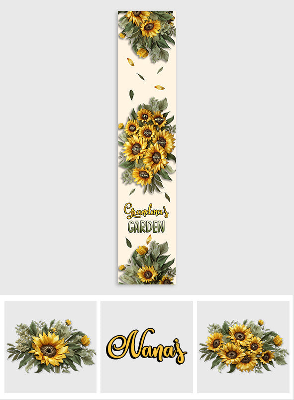 Grandma's Mom's Garden - Personalized Grandma Table Runner