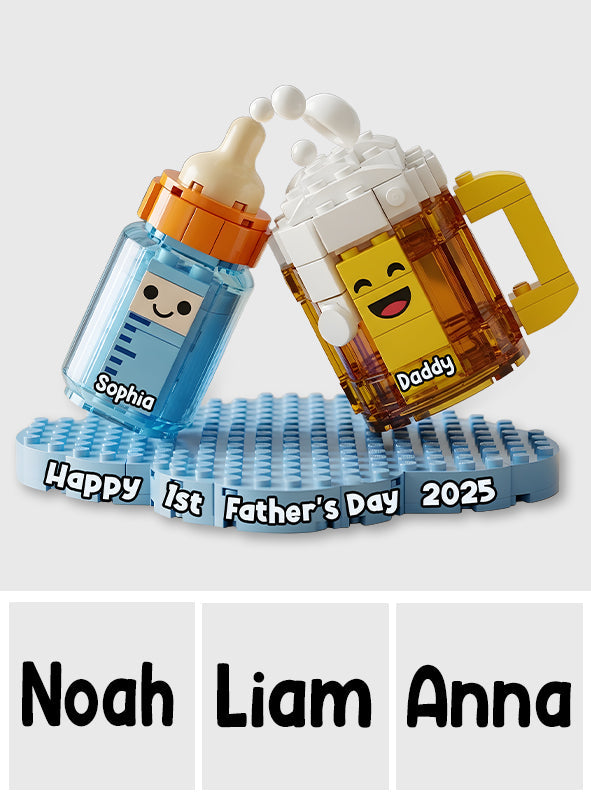 Première fête des pères - Annonce de la naissance d'un papa - Plaque acrylique personnalisée en forme de papa