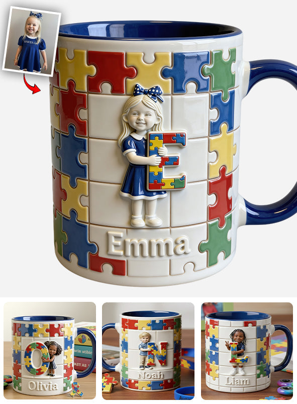 Autism Letter - Personalized Autism Awareness Accent Mug & Coaster