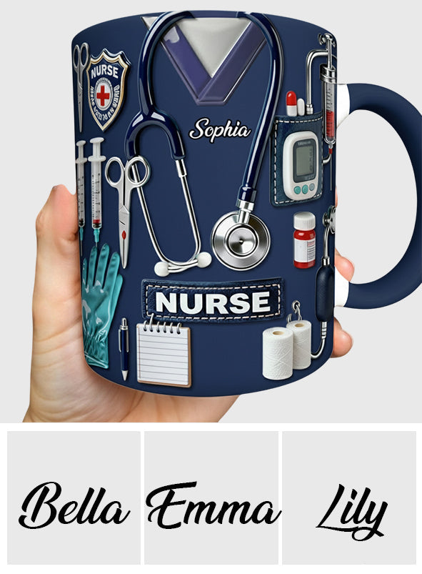 Le métier d'infirmière est un travail de cœur - Mug et sous-verre personnalisés « Infirmière »