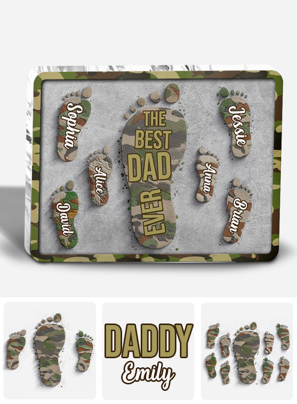 Best Dad Ever - Dad Foot Print - Personalized Father Custom Shaped Acrylic Plaque