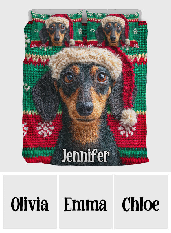 Ensemble de literie personnalisé pour chien pour les fêtes de Noël