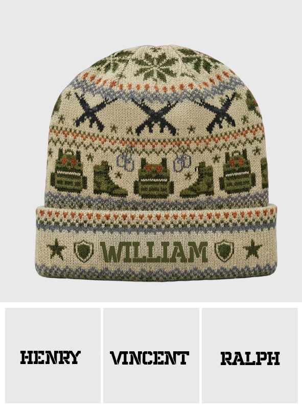 Camouflage Military - Personalized Veteran Beanie Hat