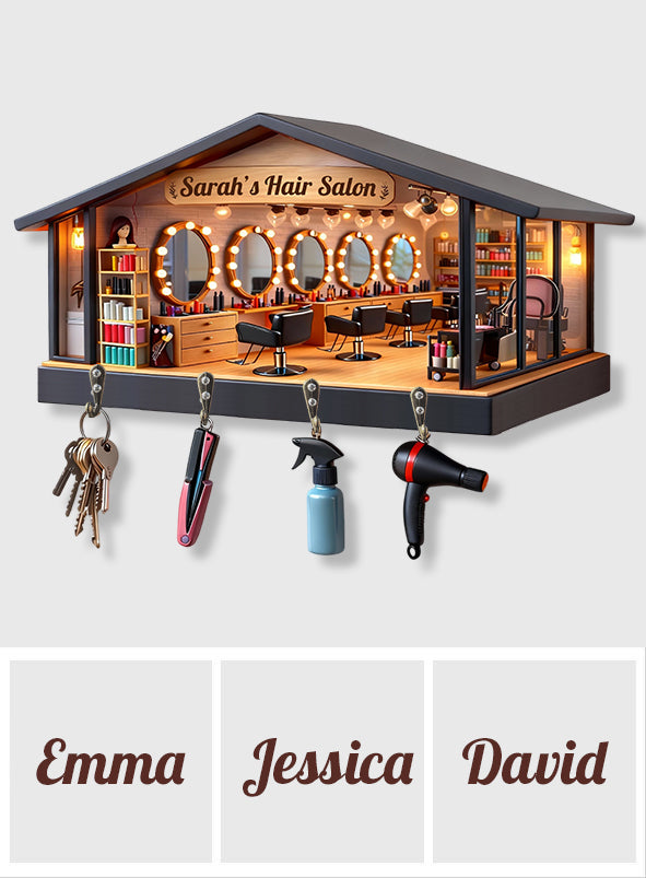 Hairdresser Gift, Hair Salon - Personalized Hairdresser Custom Shaped Hanging Rack